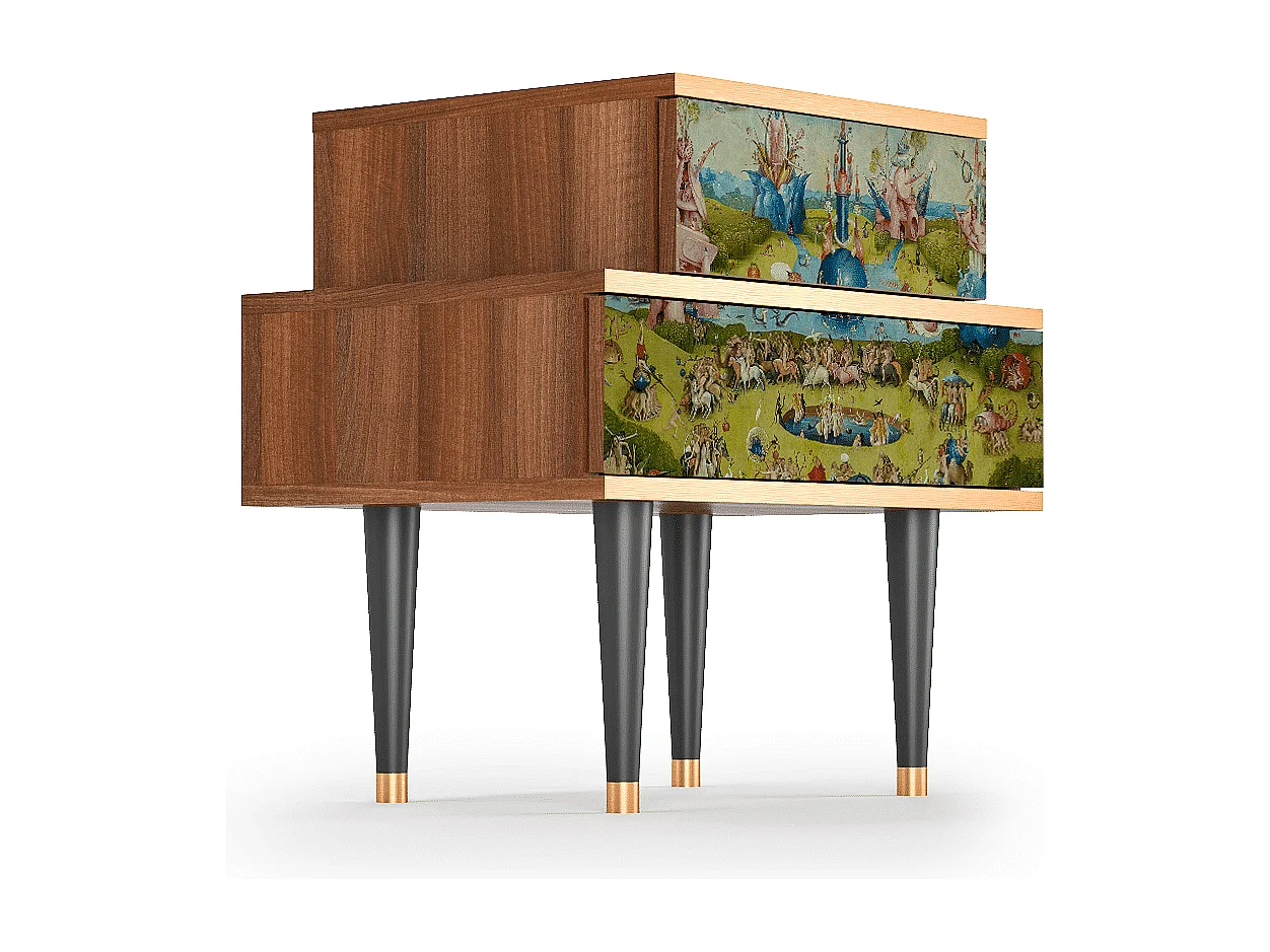 Comodino - 58х58х41 cm - NS1 - The Garden 2 by Bosch, Noce