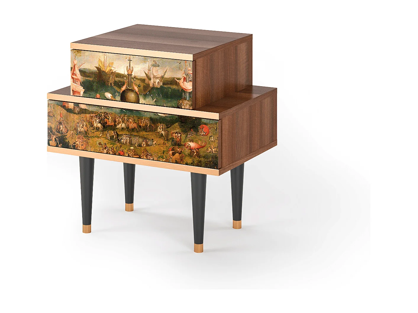 Table de nuit - 58х58х41 cm - NS1 - The Garden 2 by Bosch, Noyer