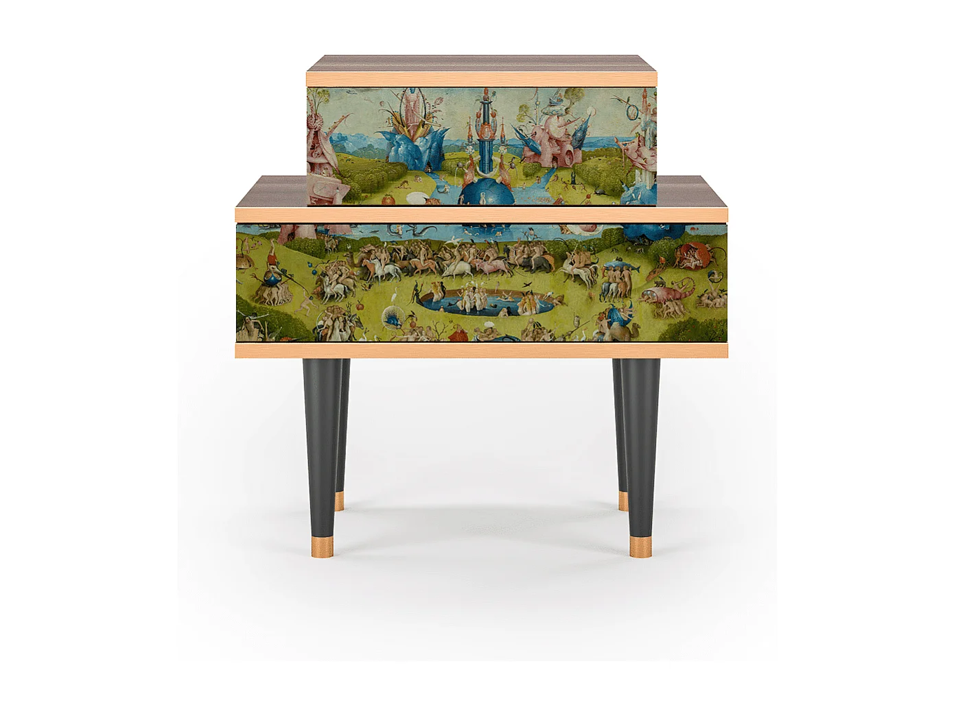 Stolik nocny - 58х58х41 cm - NS1 - The Garden 2 by Bosch, Orzech
