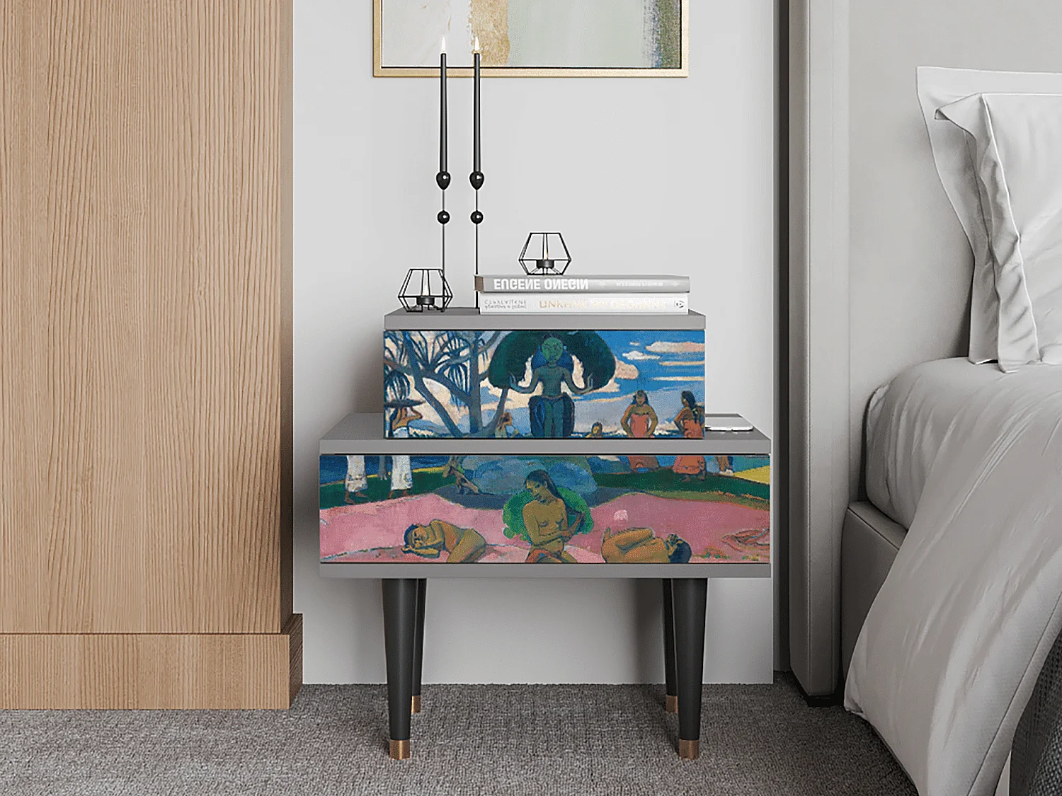 Table de nuit - 58х58х41 cm - NS1 - Day of the God, Gris