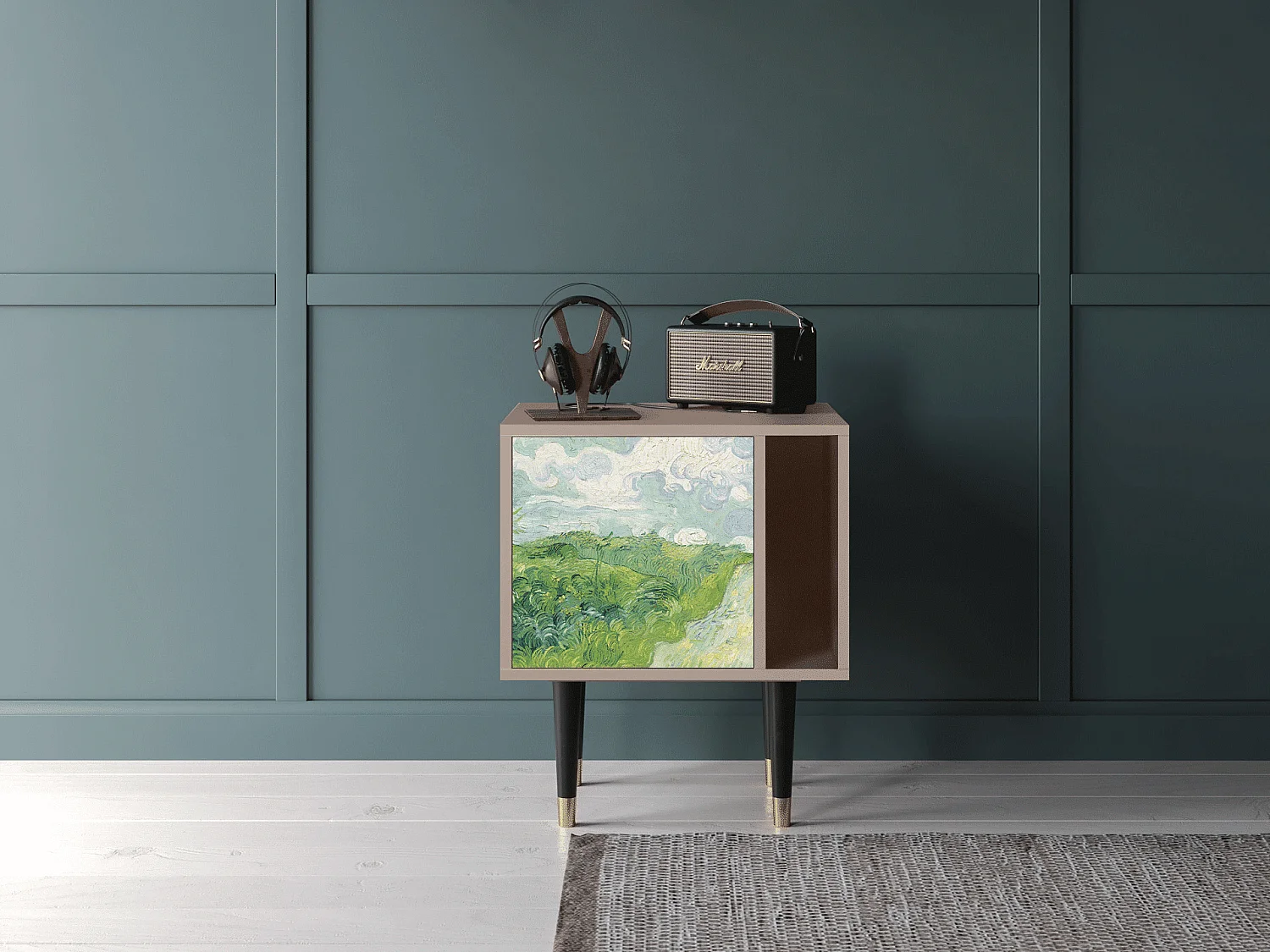 Nachttisch - 57х69х48 cm - S2 - Green Wheat Fields, Latte