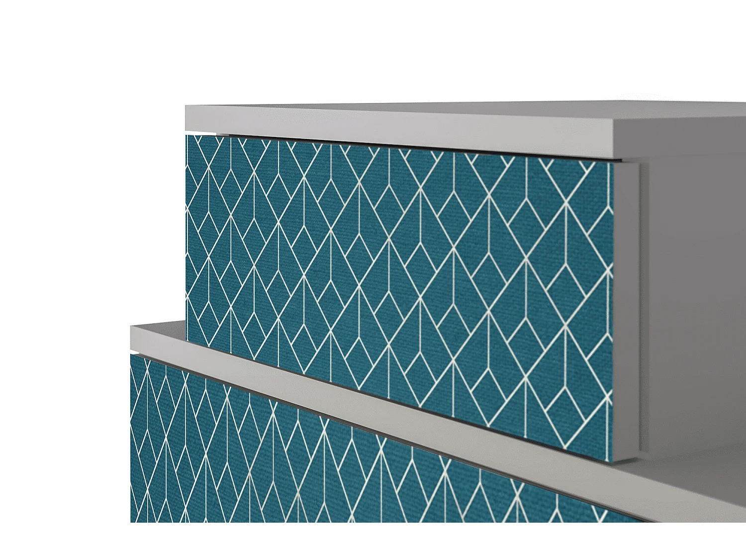 Stolik nocny - 58х58х41 cm - NS1 - Turquoise Geometry, Szary