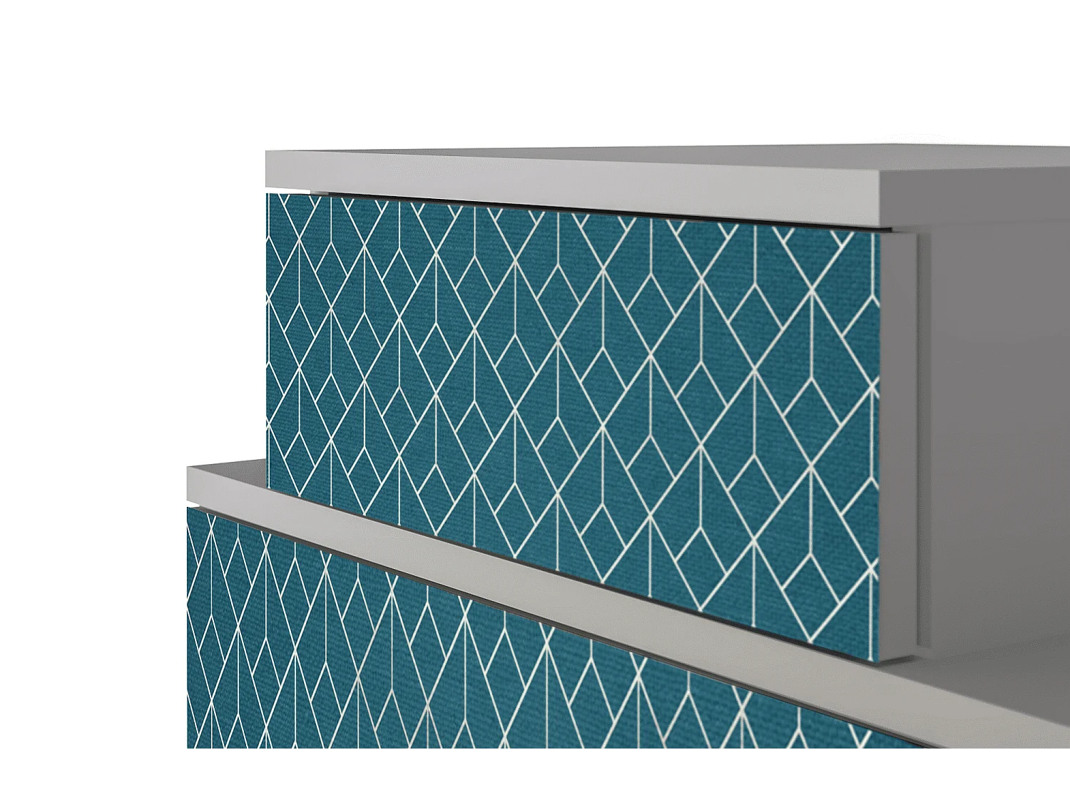 Stolik nocny - 58х58х41 cm - NS1 - Turquoise Geometry, Szary