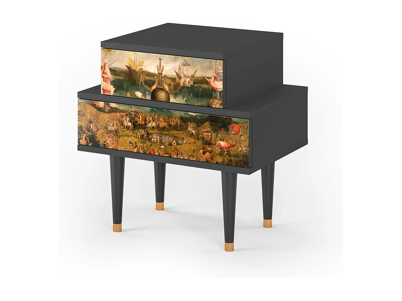 Stolik nocny - 58х58х41 cm - NS1 - Garden of Delights , Antracyt