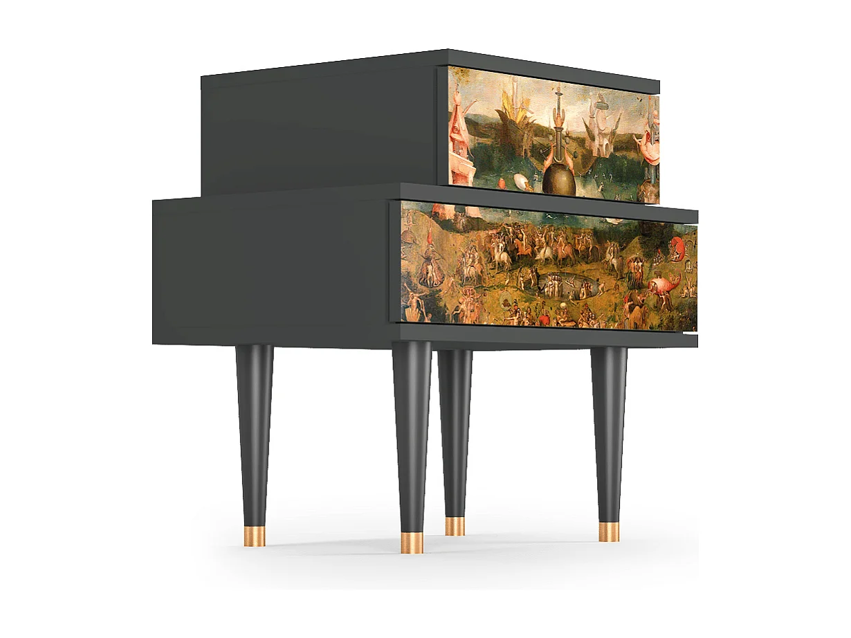 Stolik nocny - 58х58х41 cm - NS1 - Garden of Delights , Antracyt