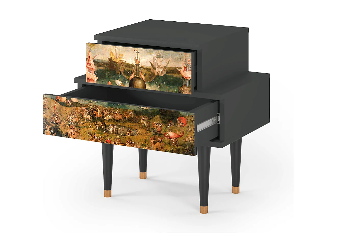 Stolik nocny - 58х58х41 cm - NS1 - Garden of Delights , Antracyt