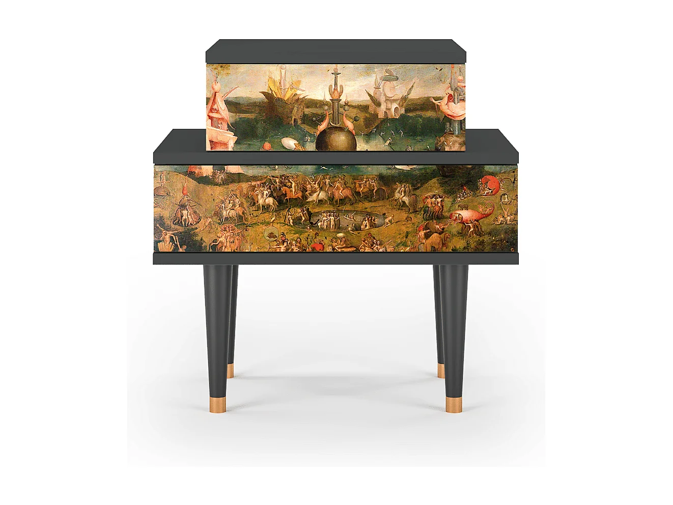 Stolik nocny - 58х58х41 cm - NS1 - Garden of Delights , Antracyt