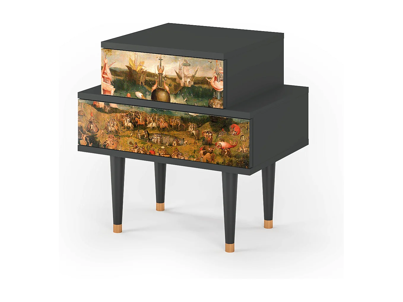 Stolik nocny - 58х58х41 cm - NS1 - Garden of Delights , Antracyt