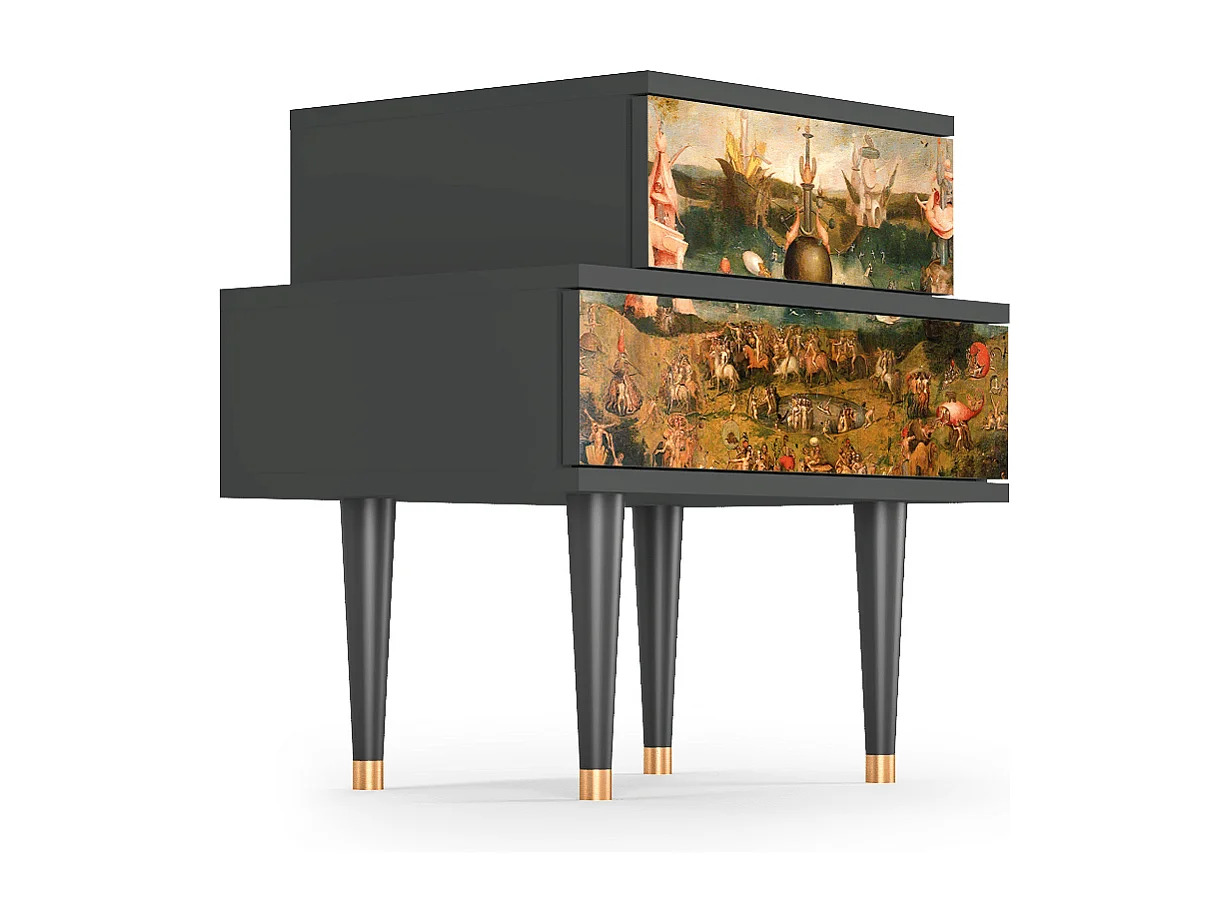 Stolik nocny - 58х58х41 cm - NS1 - Garden of Delights , Antracyt