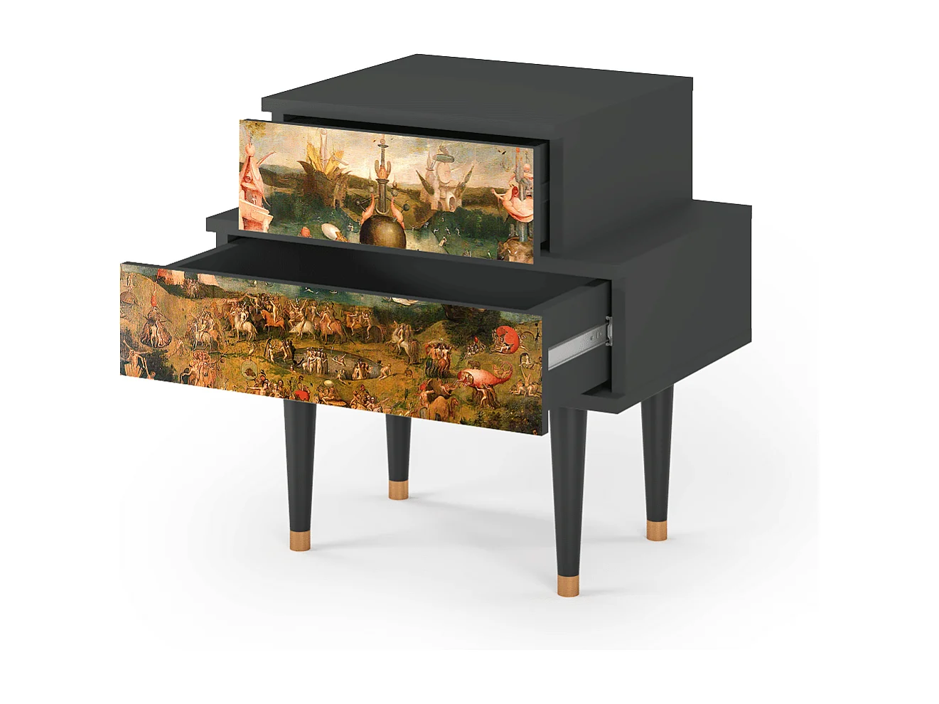 Stolik nocny - 58х58х41 cm - NS1 - Garden of Delights , Antracyt