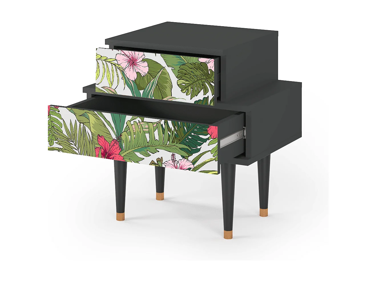 Table de nuit - 58х58х41 cm - NS1 - Verdant Tropics, Anthracite