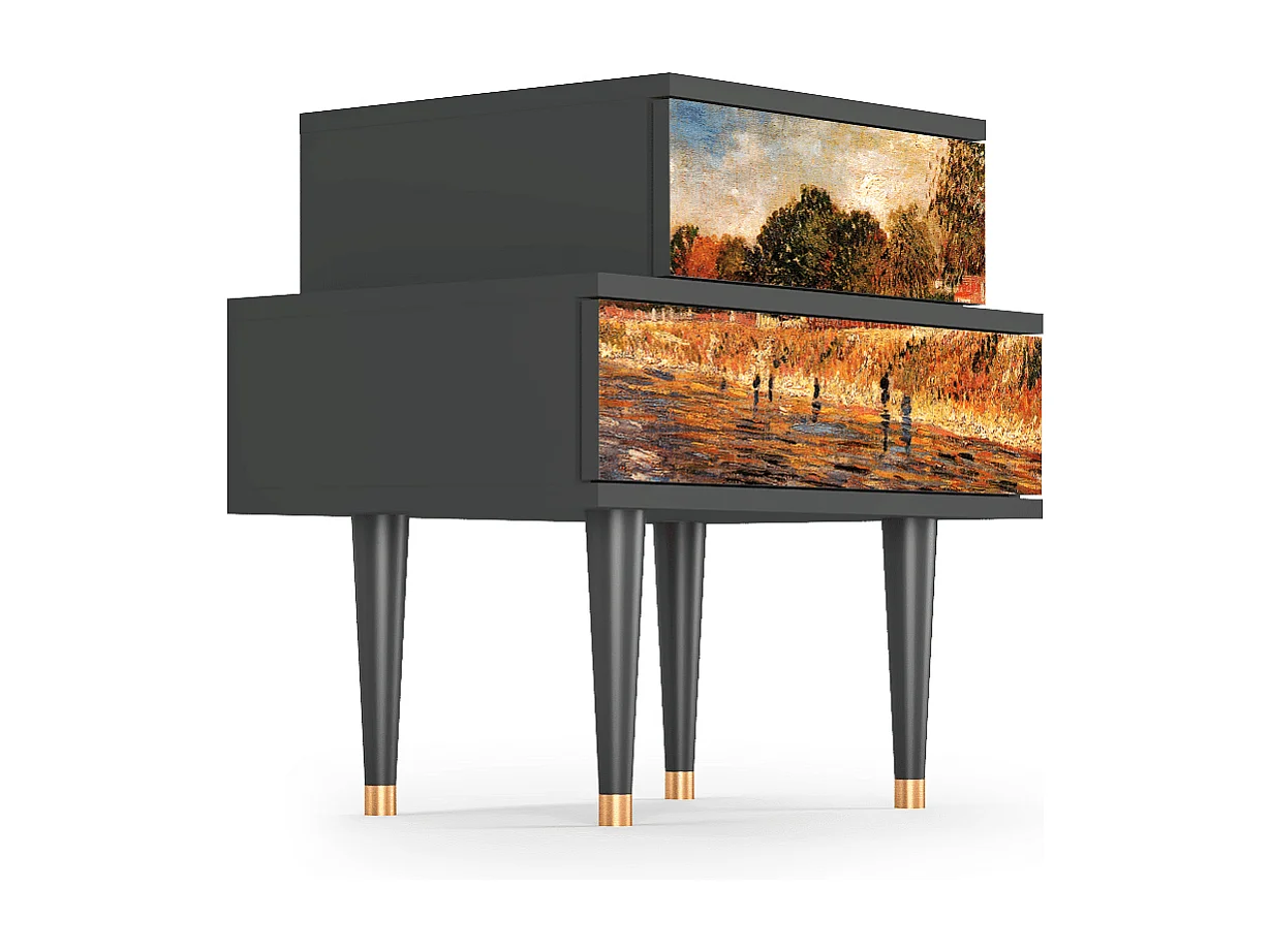 Table de nuit - 58х58х41 cm - NS1 - The Banks, Anthracite