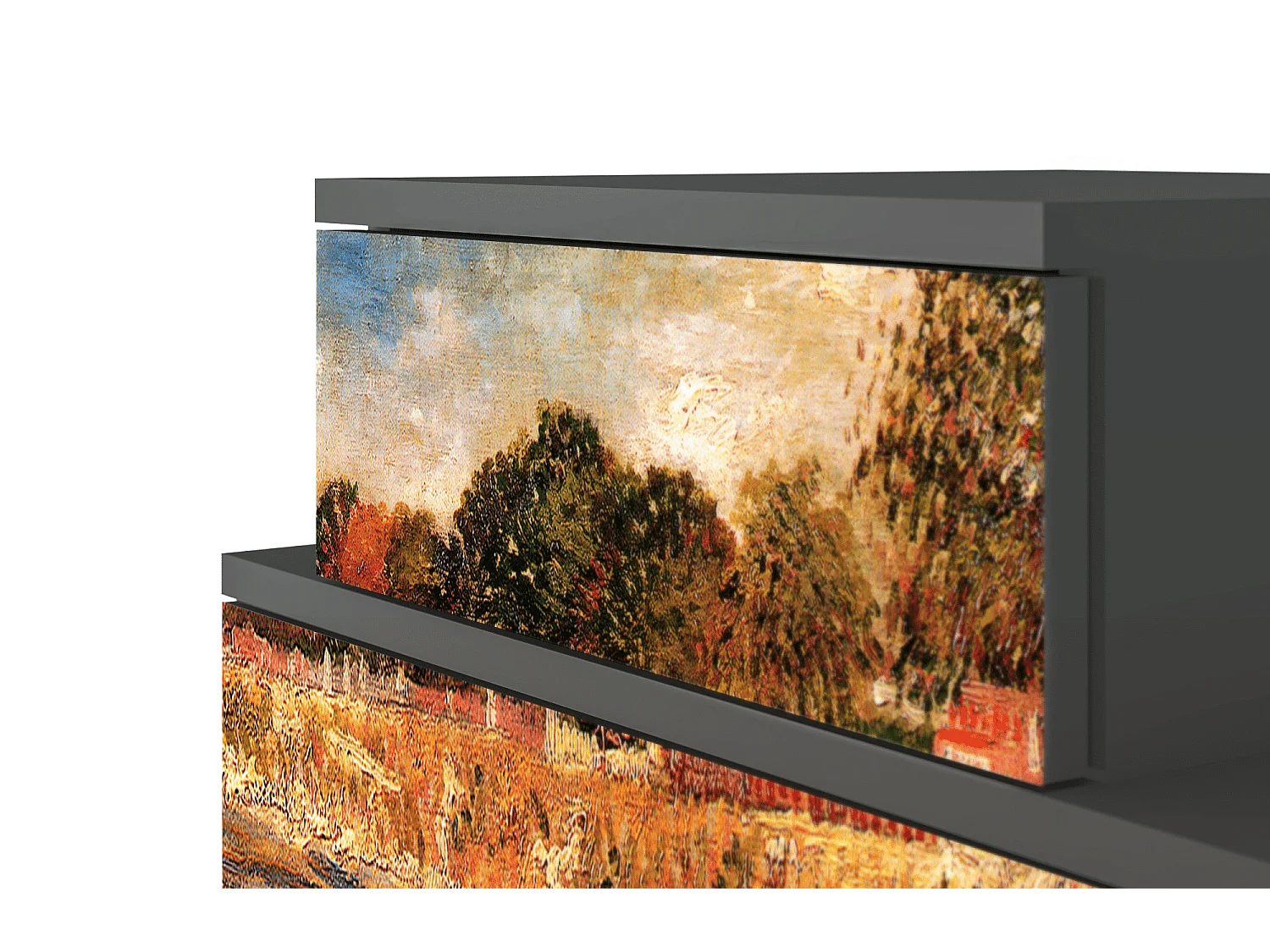 Table de nuit - 58х58х41 cm - NS1 - The Banks, Anthracite