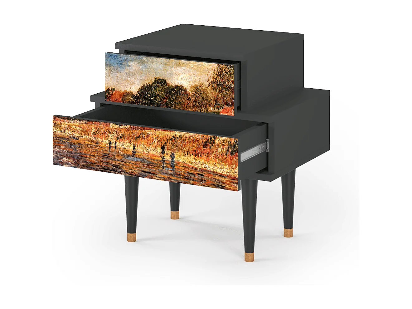 Table de nuit - 58х58х41 cm - NS1 - The Banks, Anthracite