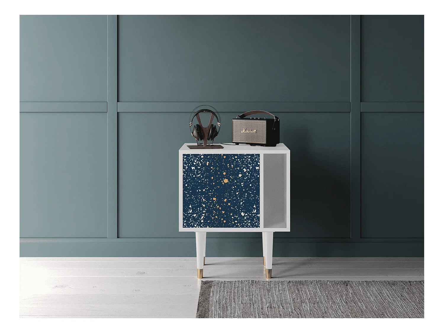 Mesita de noche - 57х69х48 cm - S2 - Starfall, Blanco