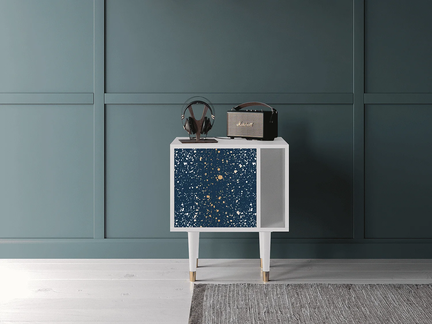 Mesita de noche - 57х69х48 cm - S2 - Starfall, Blanco