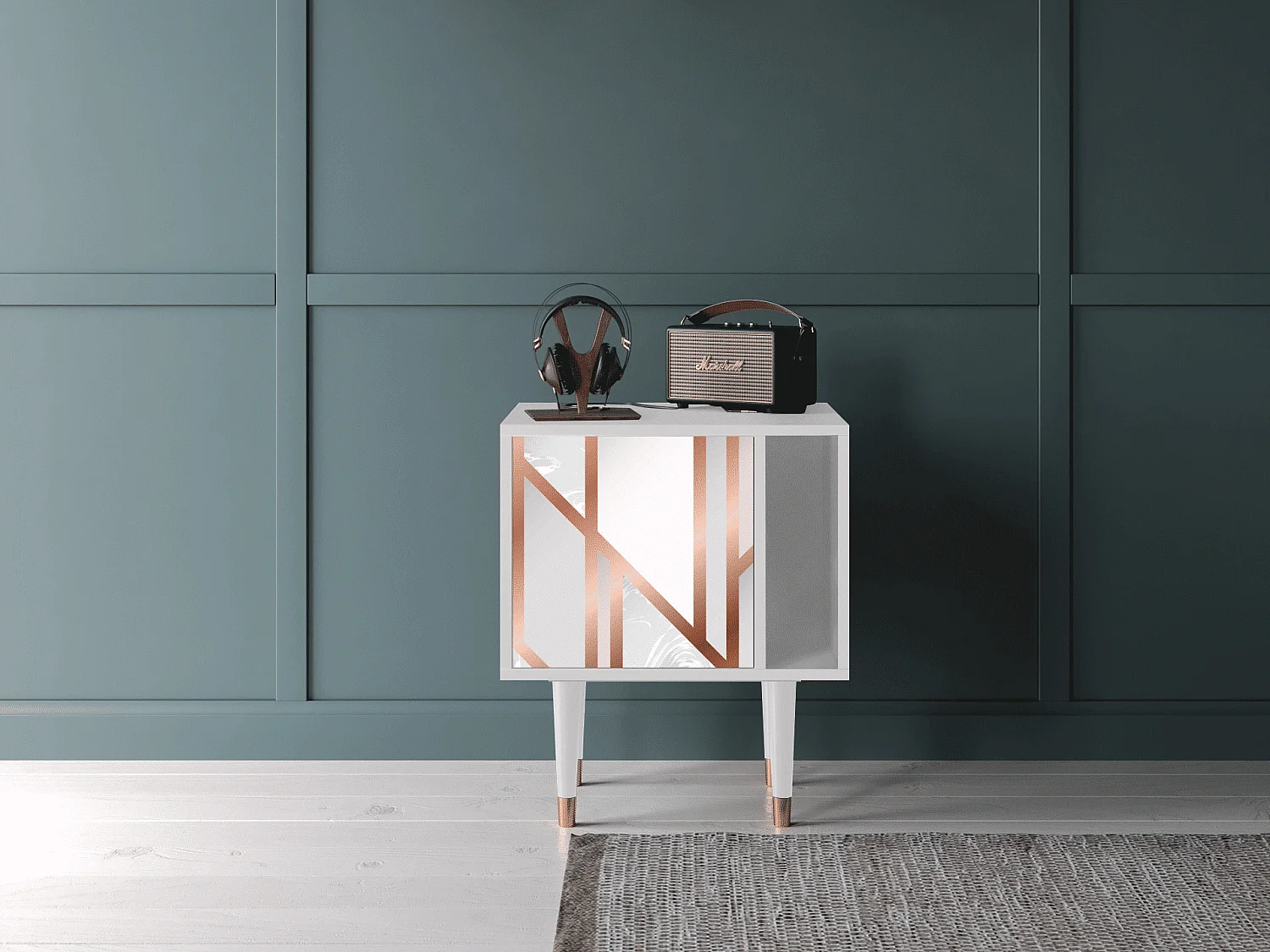 Table de nuit - 57х69х48 cm - S2 - Champagne Story, Blanc