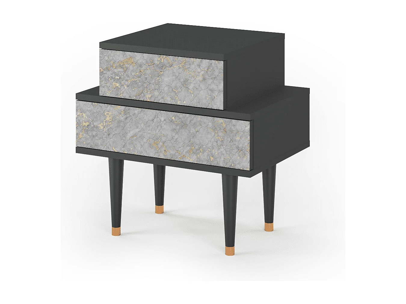 Stolik nocny - 58х58х41 cm - NS1 - Mariana Trench, Antracyt