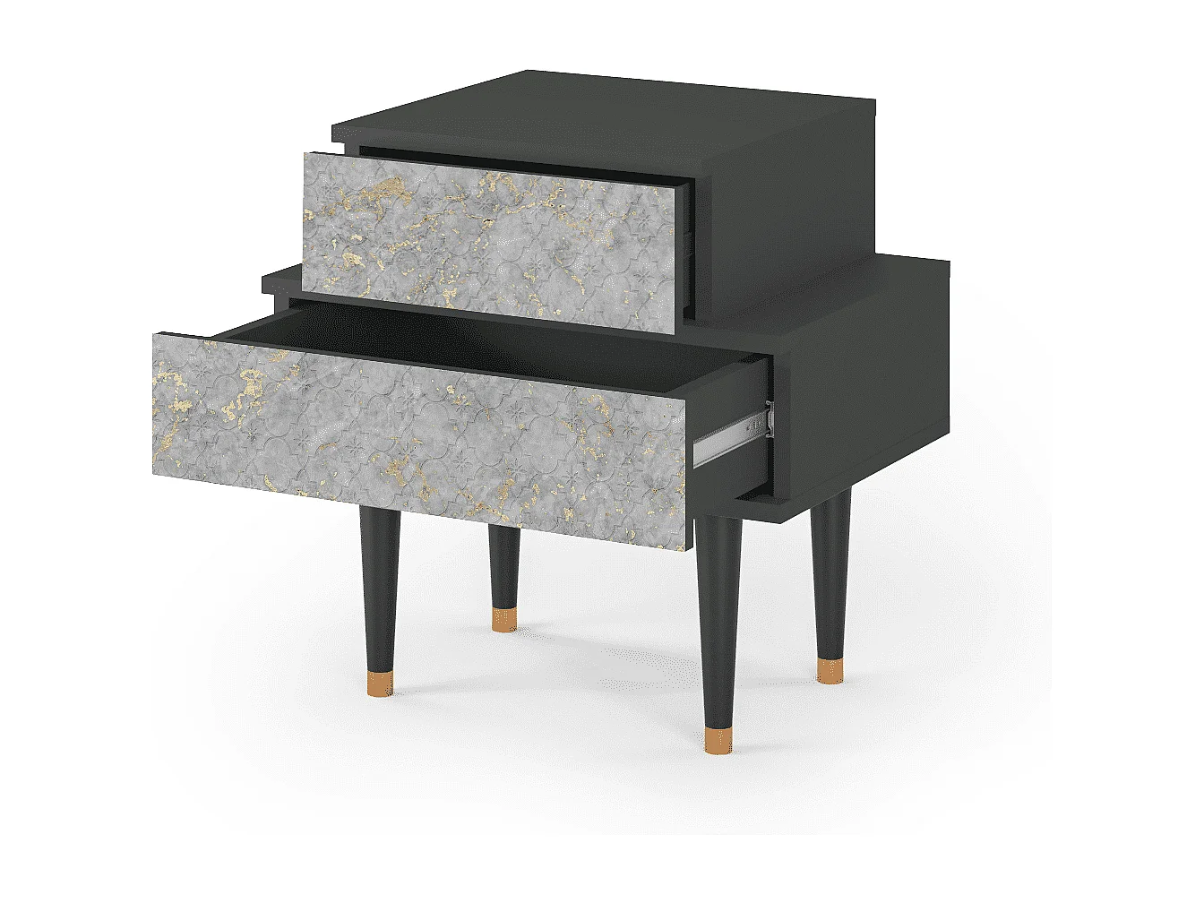 Stolik nocny - 58х58х41 cm - NS1 - Mariana Trench, Antracyt