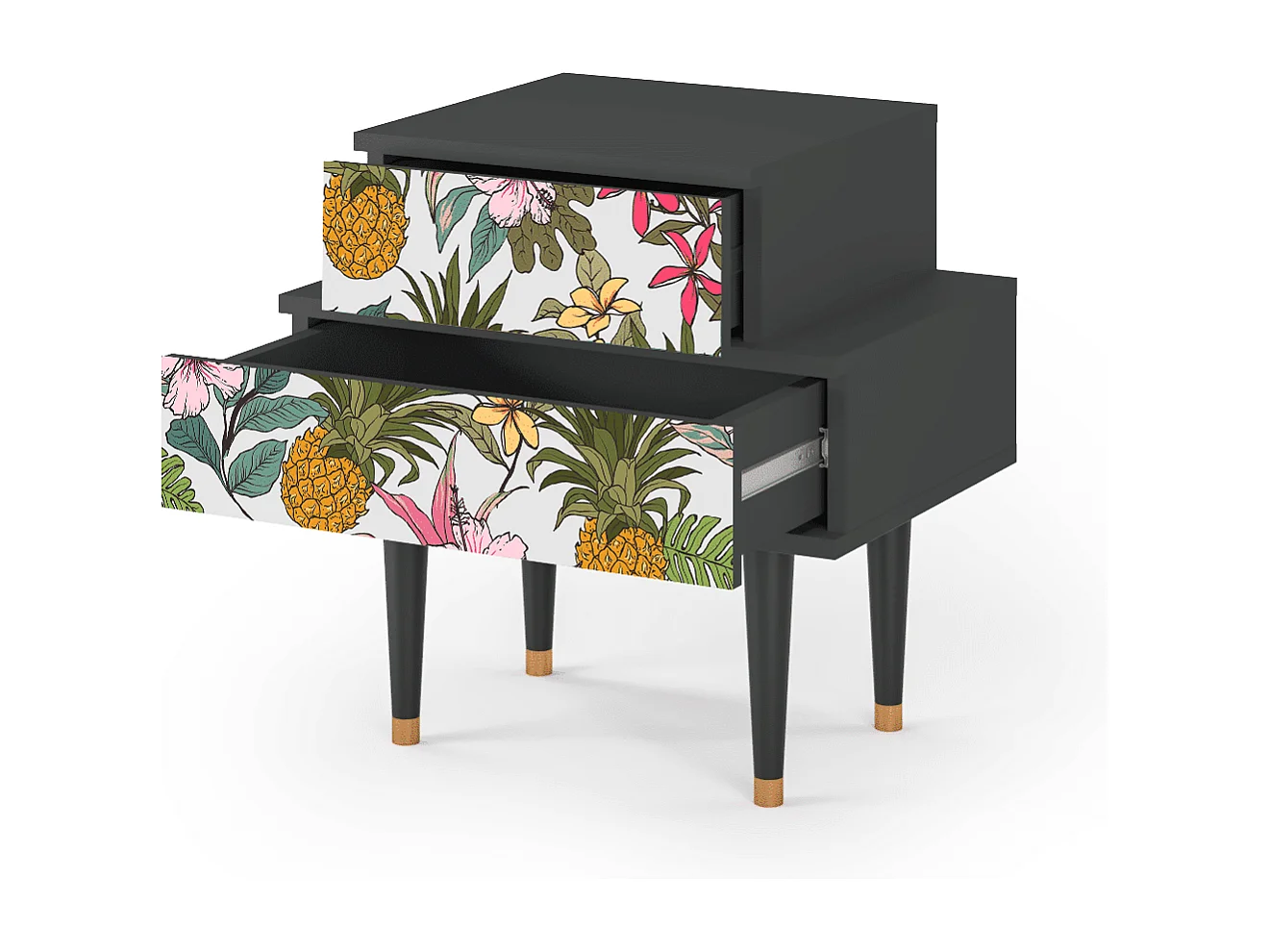 Stolik nocny - 58х58х41 cm - NS1 - Estival Fruit, Antracyt