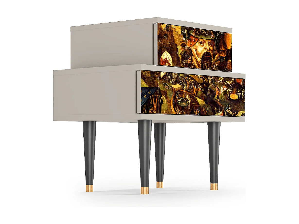 Stolik nocny - 58х58х41 cm - NS1 - Christ in Limbo, Piaskowy