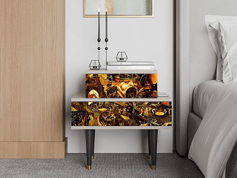 Stolik nocny - 58х58х41 cm - NS1 - Christ in Limbo, Piaskowy