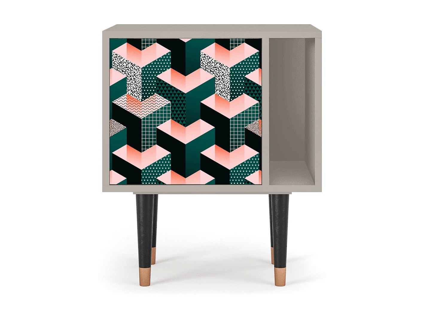 Table de nuit - 57х69х48 cm - S2 - Geometric Madness, Sable