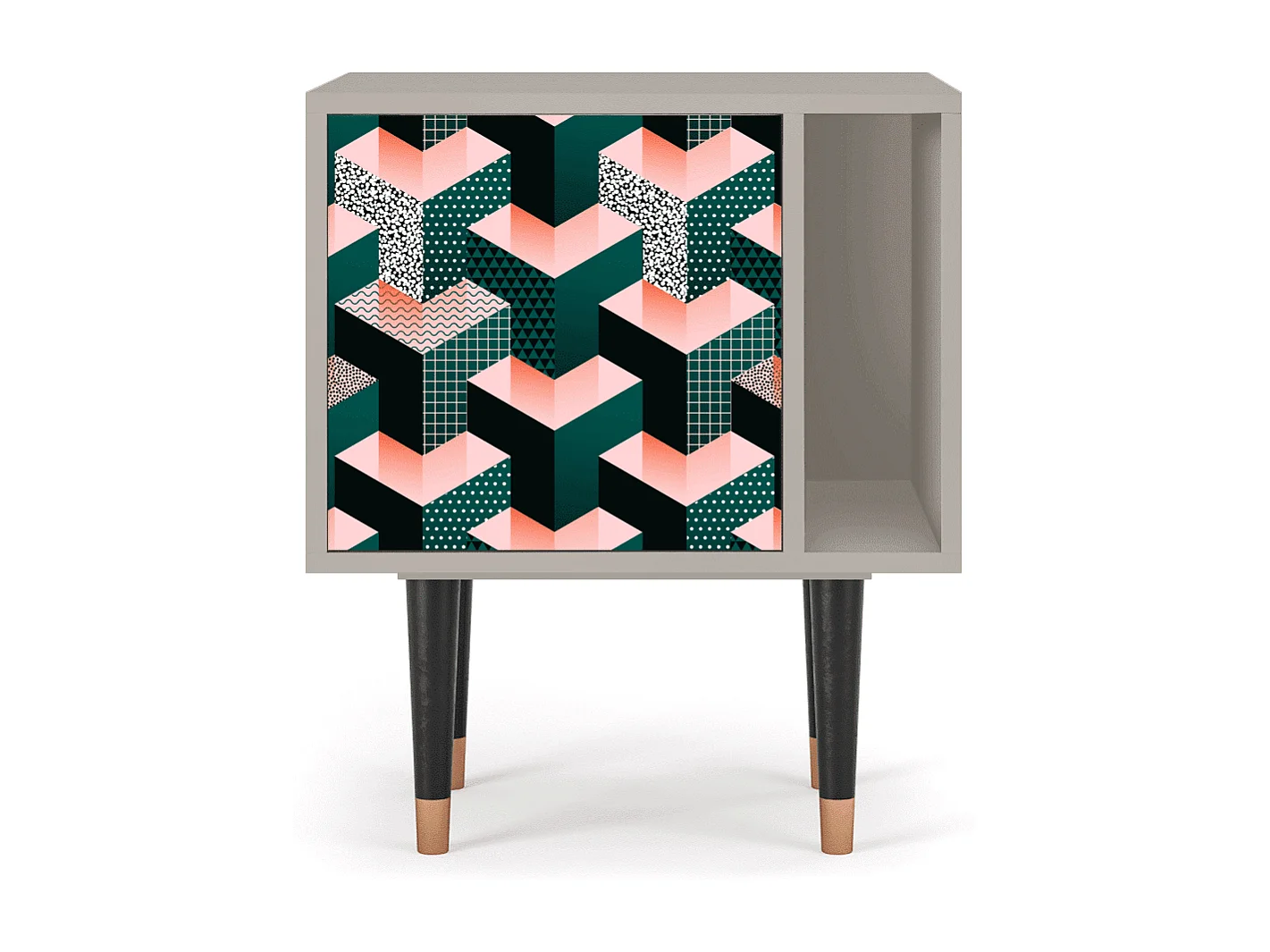 Table de nuit - 57х69х48 cm - S2 - Geometric Madness, Sable