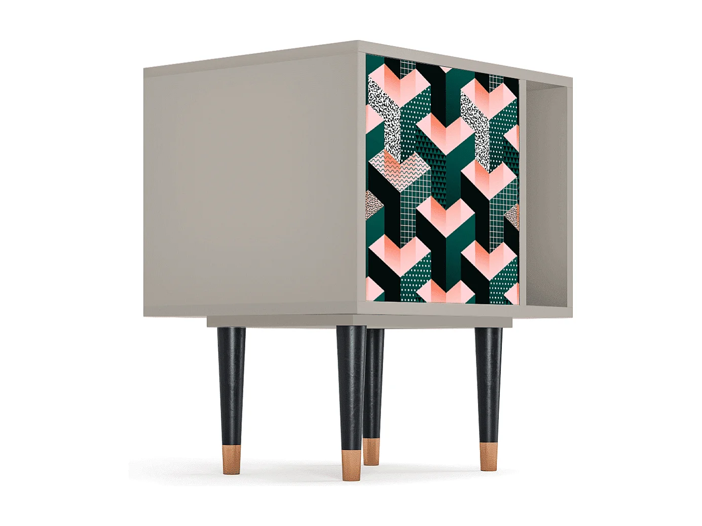 Table de nuit - 57х69х48 cm - S2 - Geometric Madness, Sable