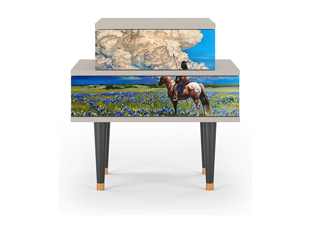 Table de nuit - 58х58х41 cm - NS1 - Thunderheads by Dean, Sable