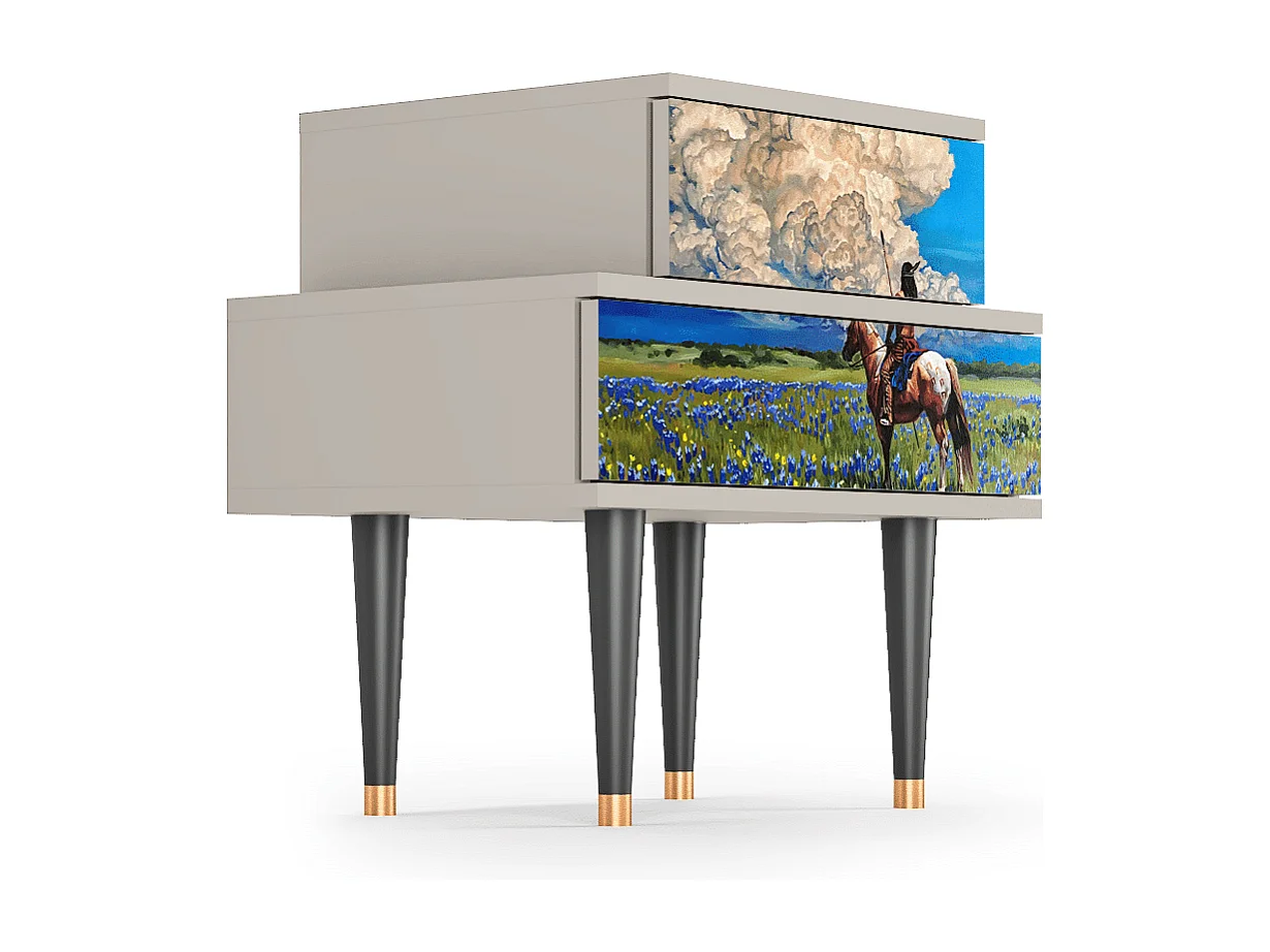 Table de nuit - 58х58х41 cm - NS1 - Thunderheads by Dean, Sable