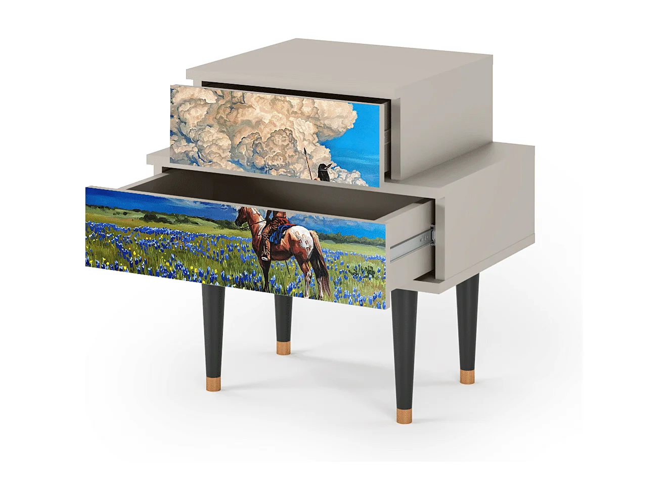 Table de nuit - 58х58х41 cm - NS1 - Thunderheads by Dean, Sable