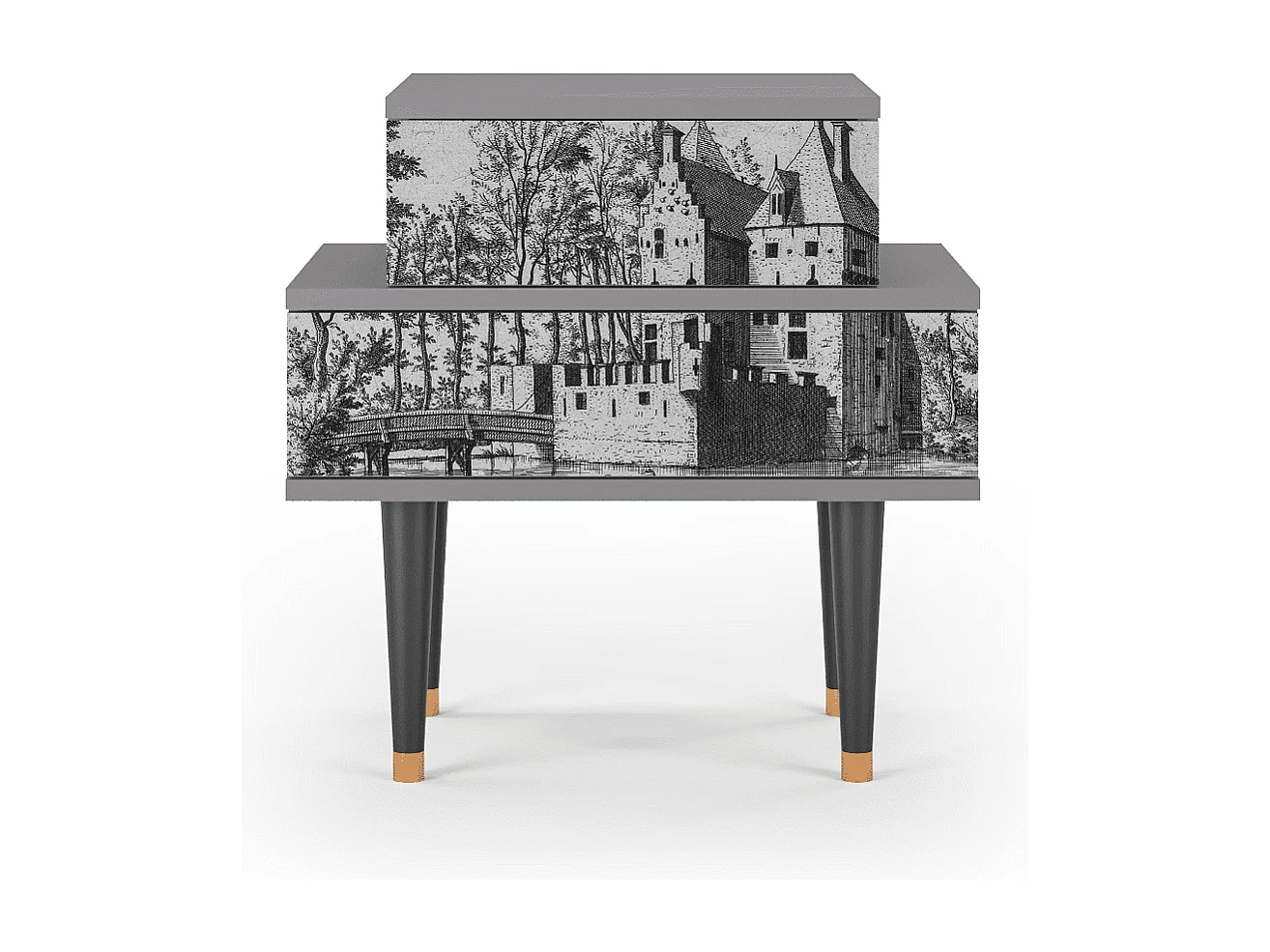 Nachtkastje - 58х58х41 cm - NS1 - Castle by Breugel, Grijs