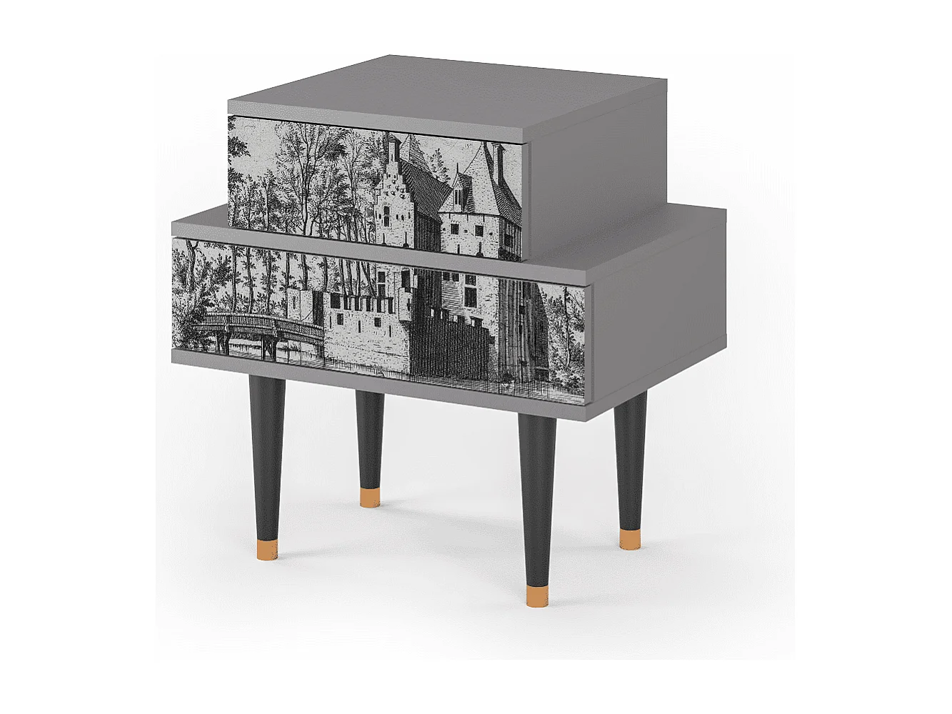 Nachtkastje - 58х58х41 cm - NS1 - Castle by Breugel, Grijs