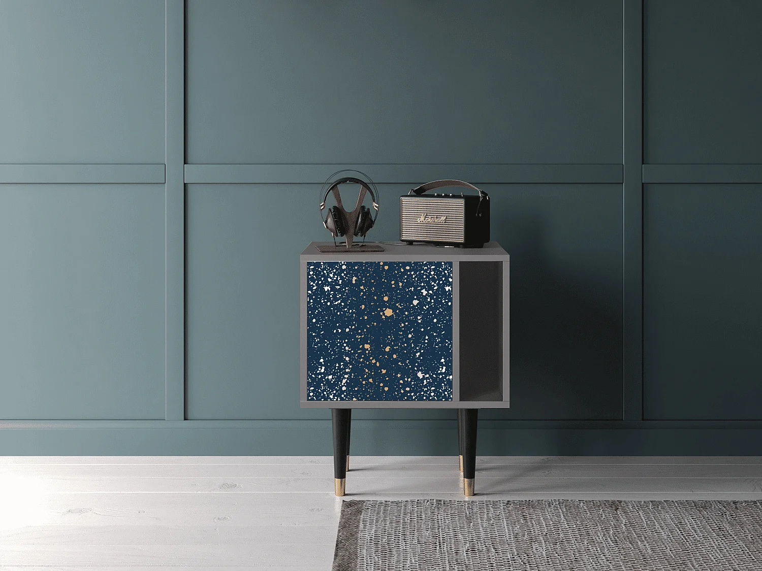 Mesita de noche - 57х69х48 cm - S2 - Starfall, Gris