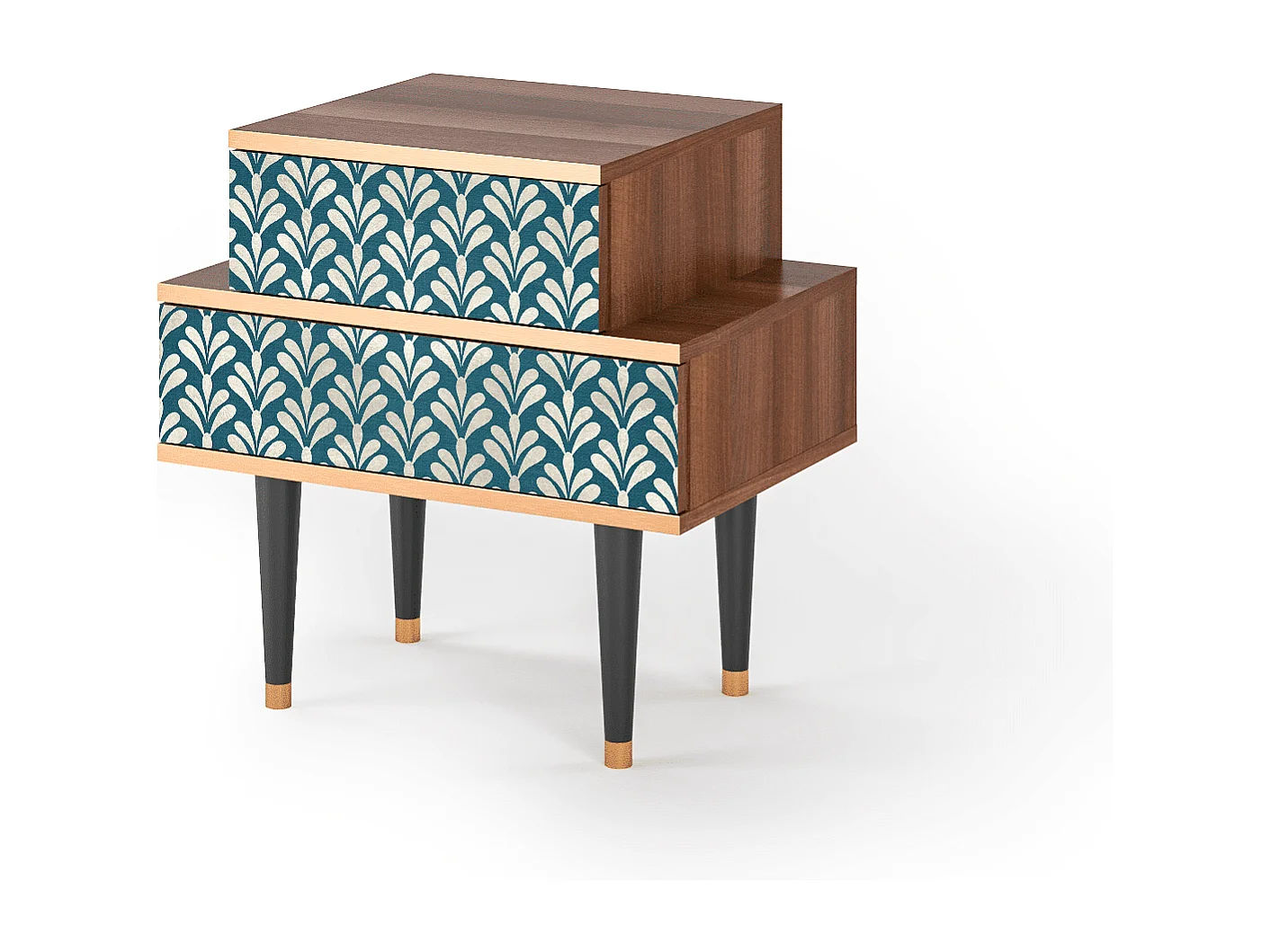 Stolik nocny - 58х58х41 cm - NS1 - Milky Tears, Orzech