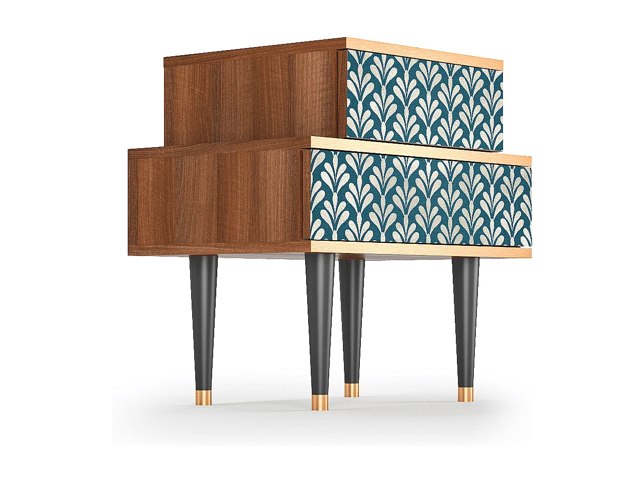 Stolik nocny - 58х58х41 cm - NS1 - Milky Tears, Orzech