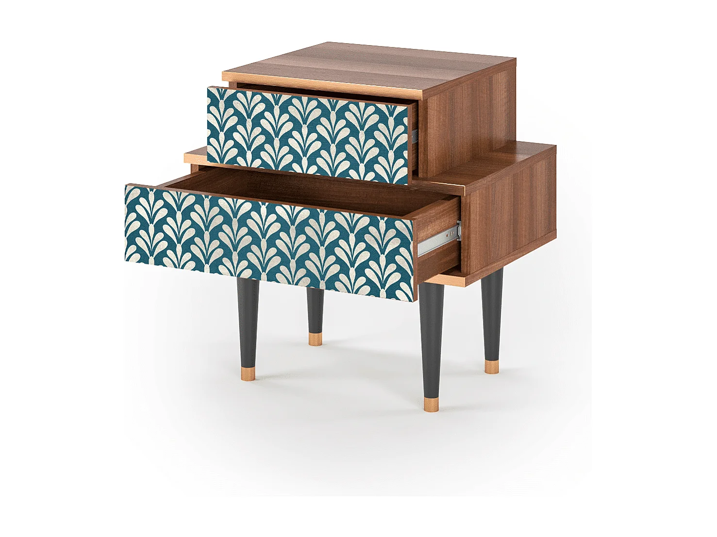 Stolik nocny - 58х58х41 cm - NS1 - Milky Tears, Orzech