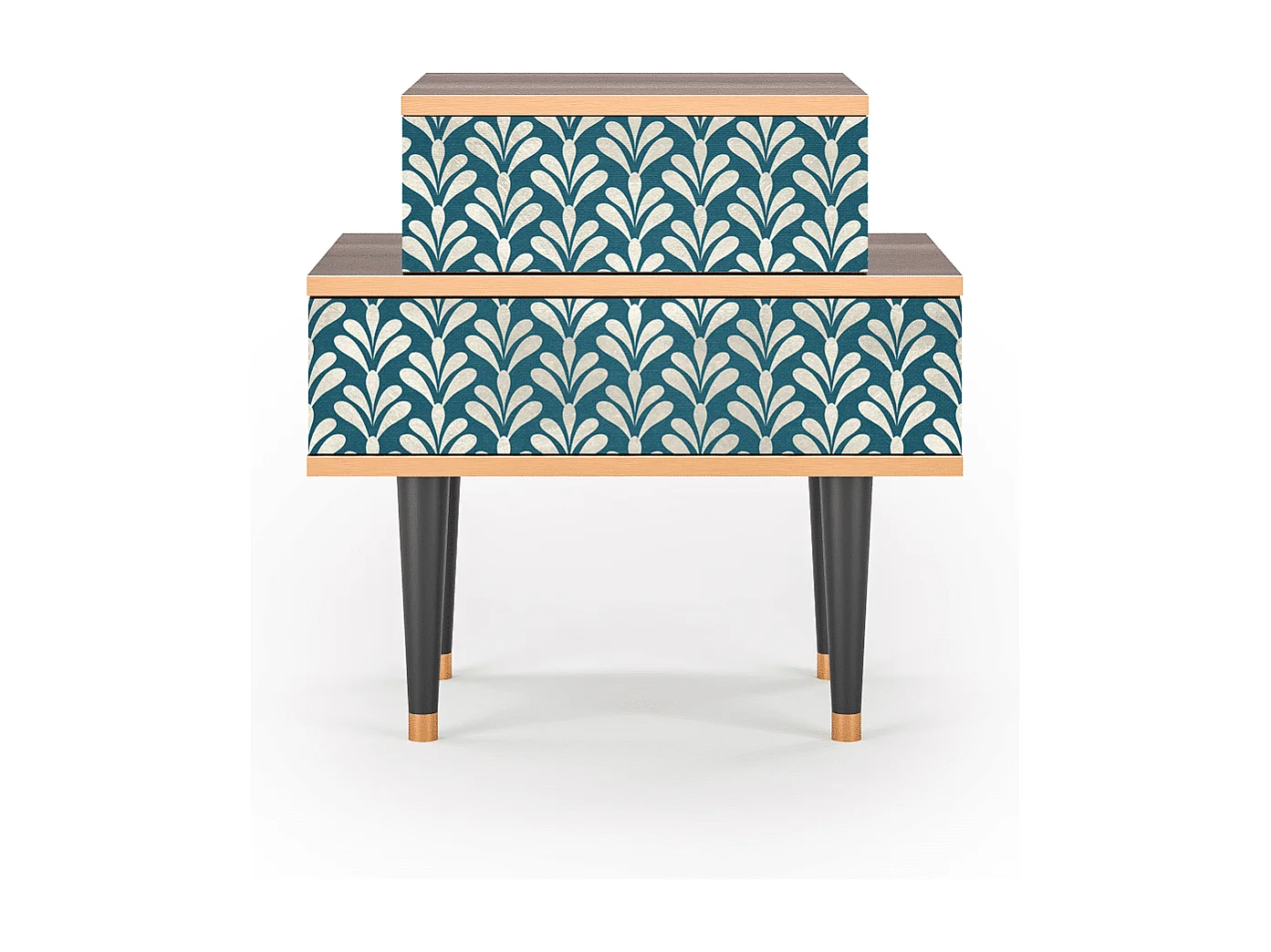 Table de nuit - 58х58х41 cm - NS1 - Milky Tears, Noyer