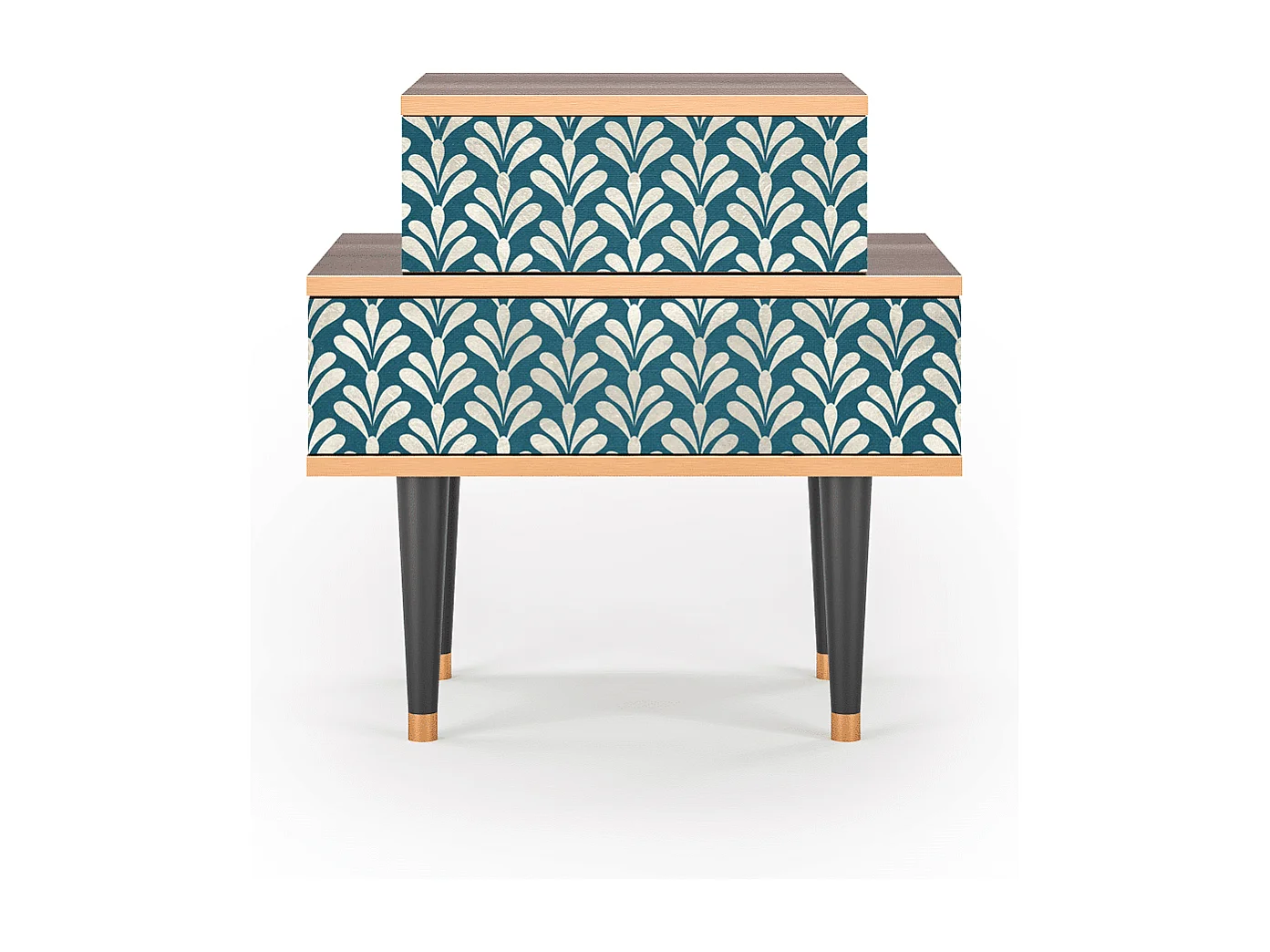 Table de nuit - 58х58х41 cm - NS1 - Milky Tears, Noyer