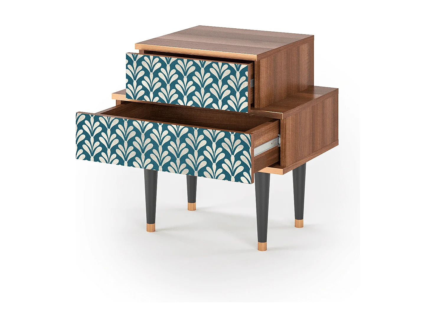 Table de nuit - 58х58х41 cm - NS1 - Milky Tears, Noyer