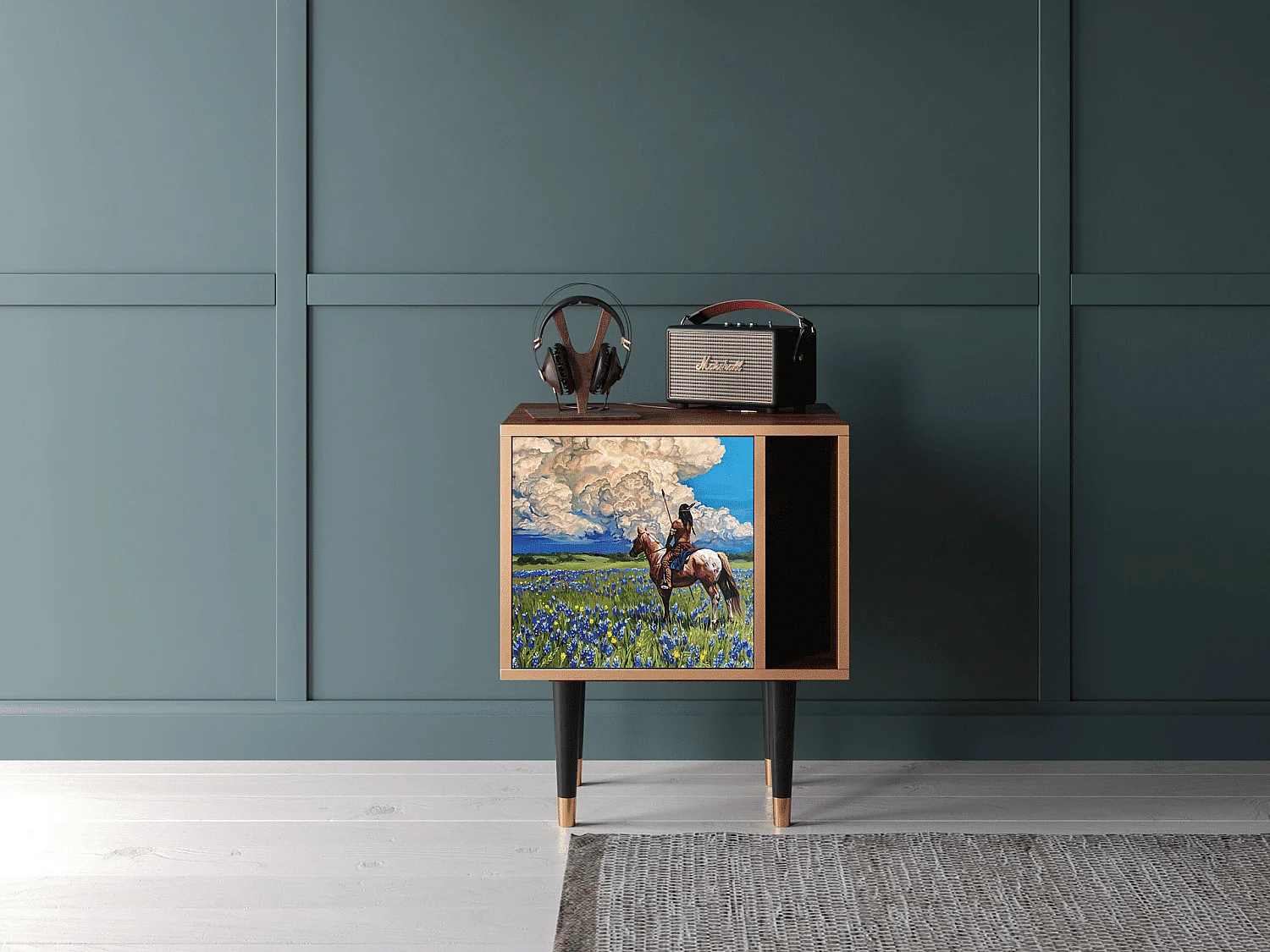 Table de nuit - 57х69х48 cm - S2 - Thunderheads by Dean, Noyer