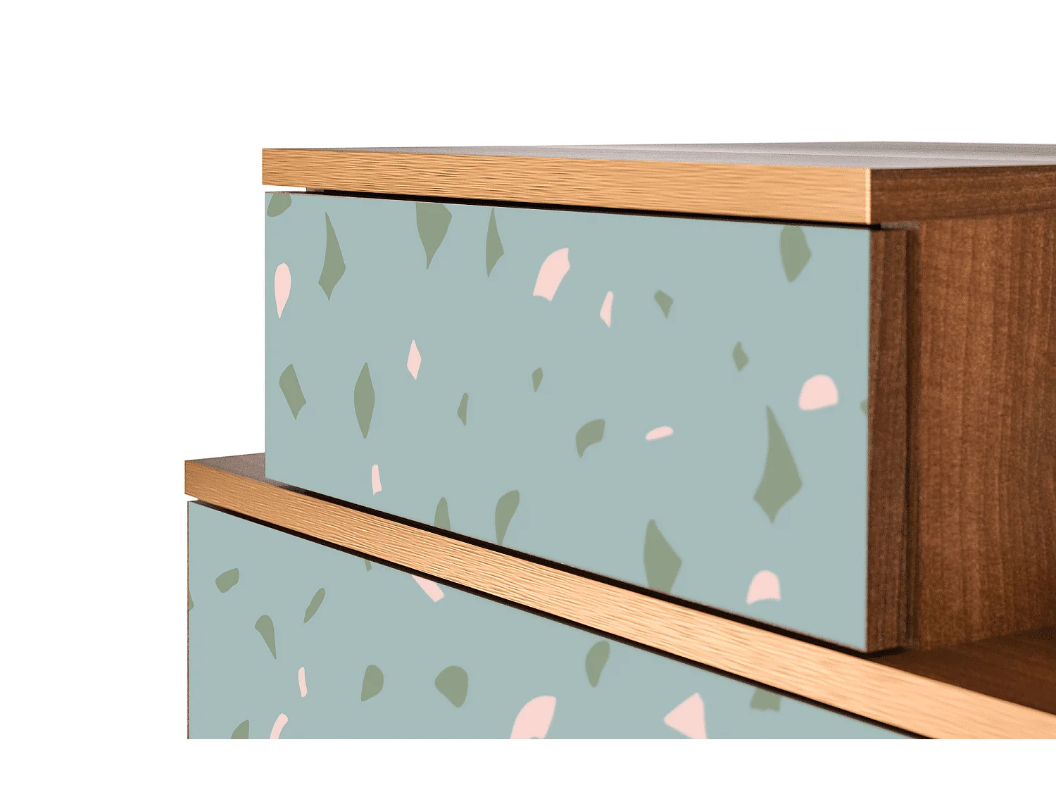 Table de nuit - 58х58х41 cm - NS1 - Blue Drops, Noyer