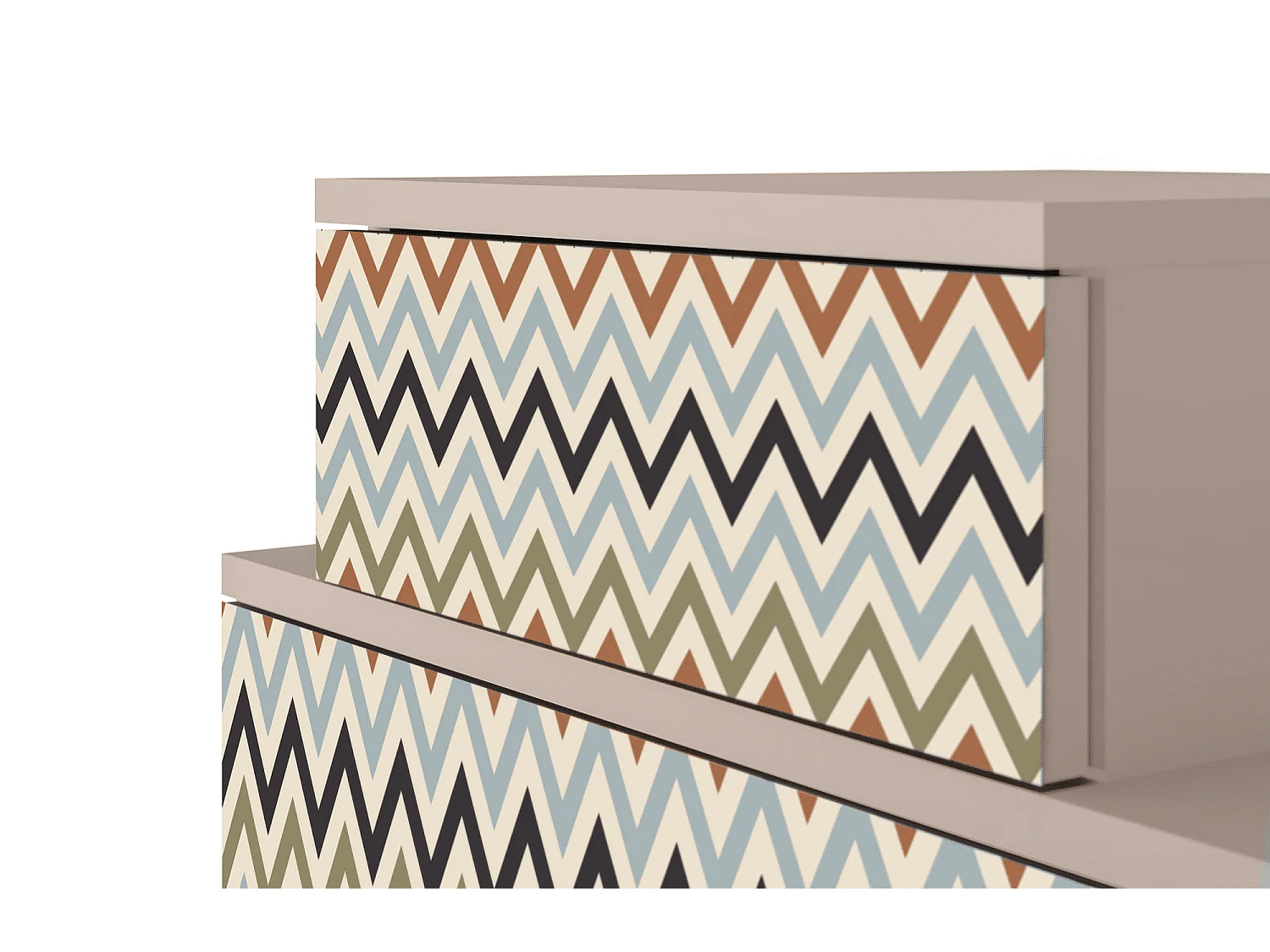 Stolik nocny - 58х58х41 cm - NS1 - Bright Ripple, Latte