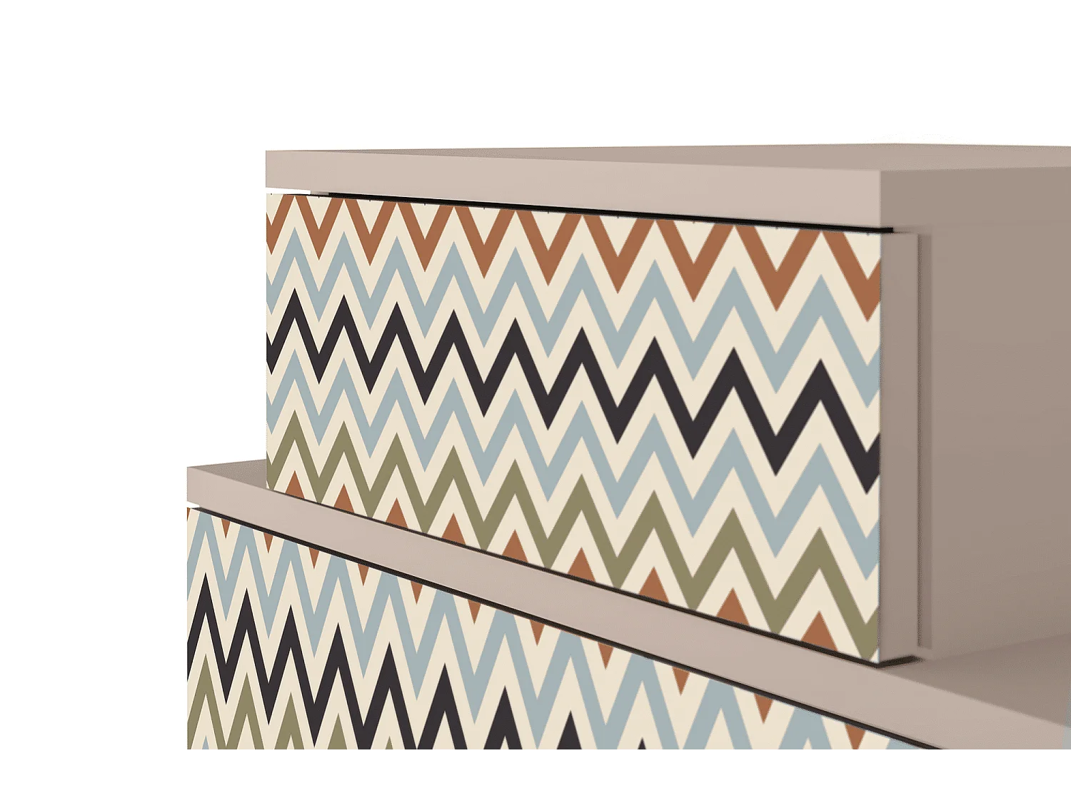 Stolik nocny - 58х58х41 cm - NS1 - Bright Ripple, Latte