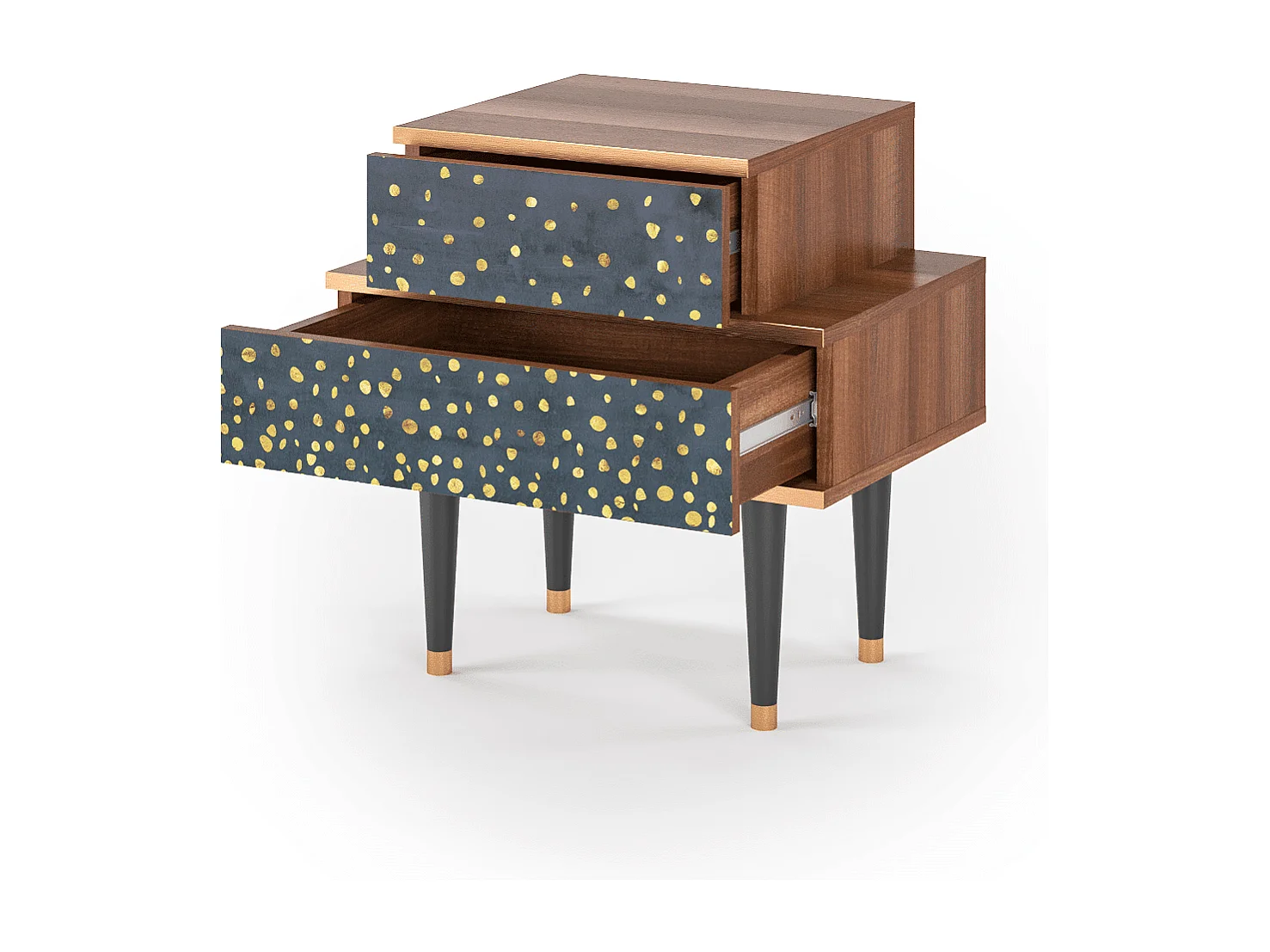 Stolik nocny - 58х58х41 cm - NS1 - Foggy Lights, Orzech