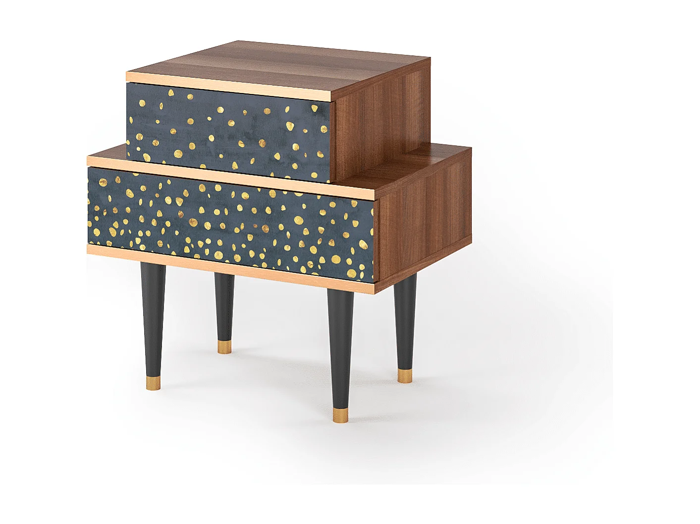 Stolik nocny - 58х58х41 cm - NS1 - Foggy Lights, Orzech