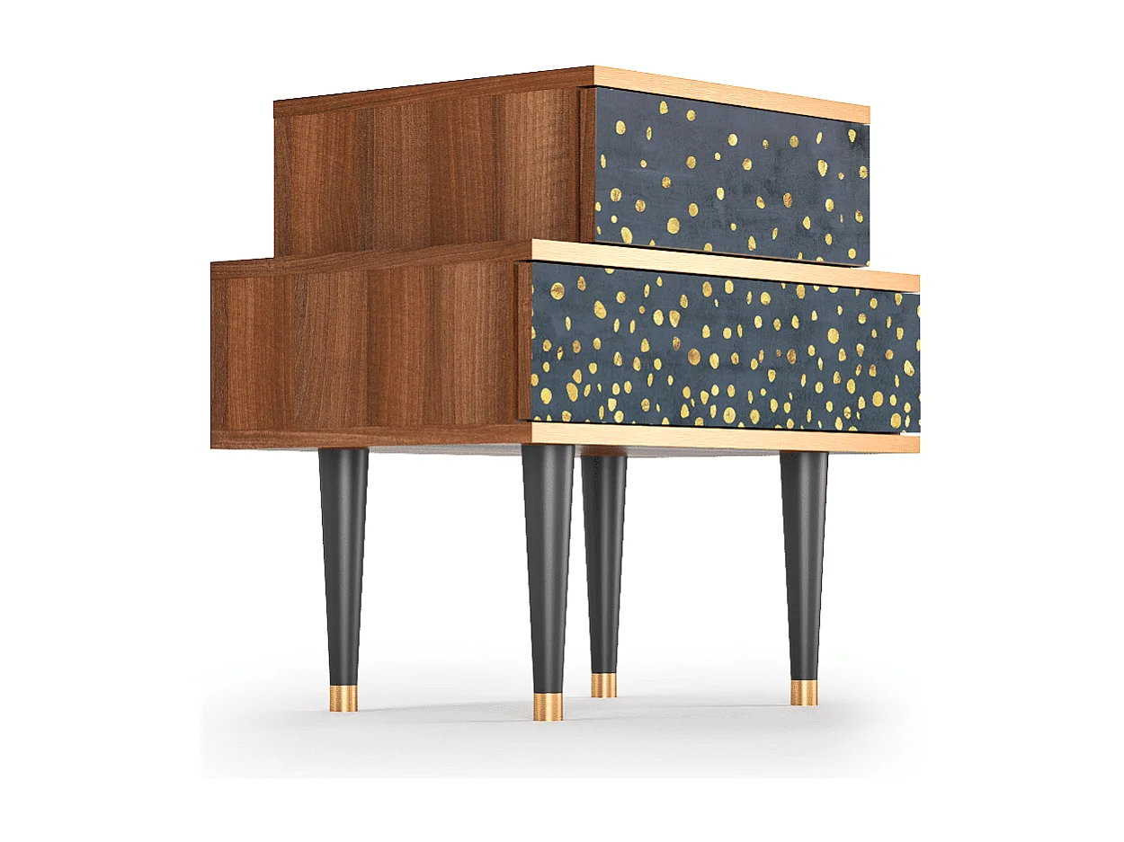 Stolik nocny - 58х58х41 cm - NS1 - Foggy Lights, Orzech