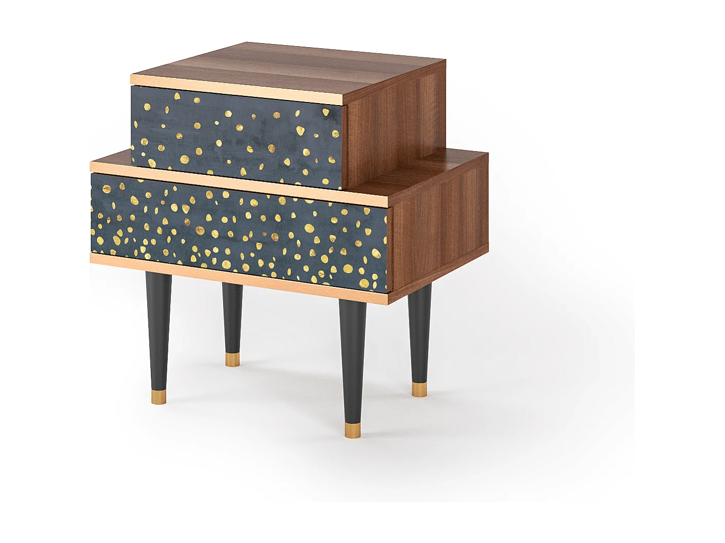 Table de nuit - 58х58х41 cm - NS1 - Foggy Lights, Noyer