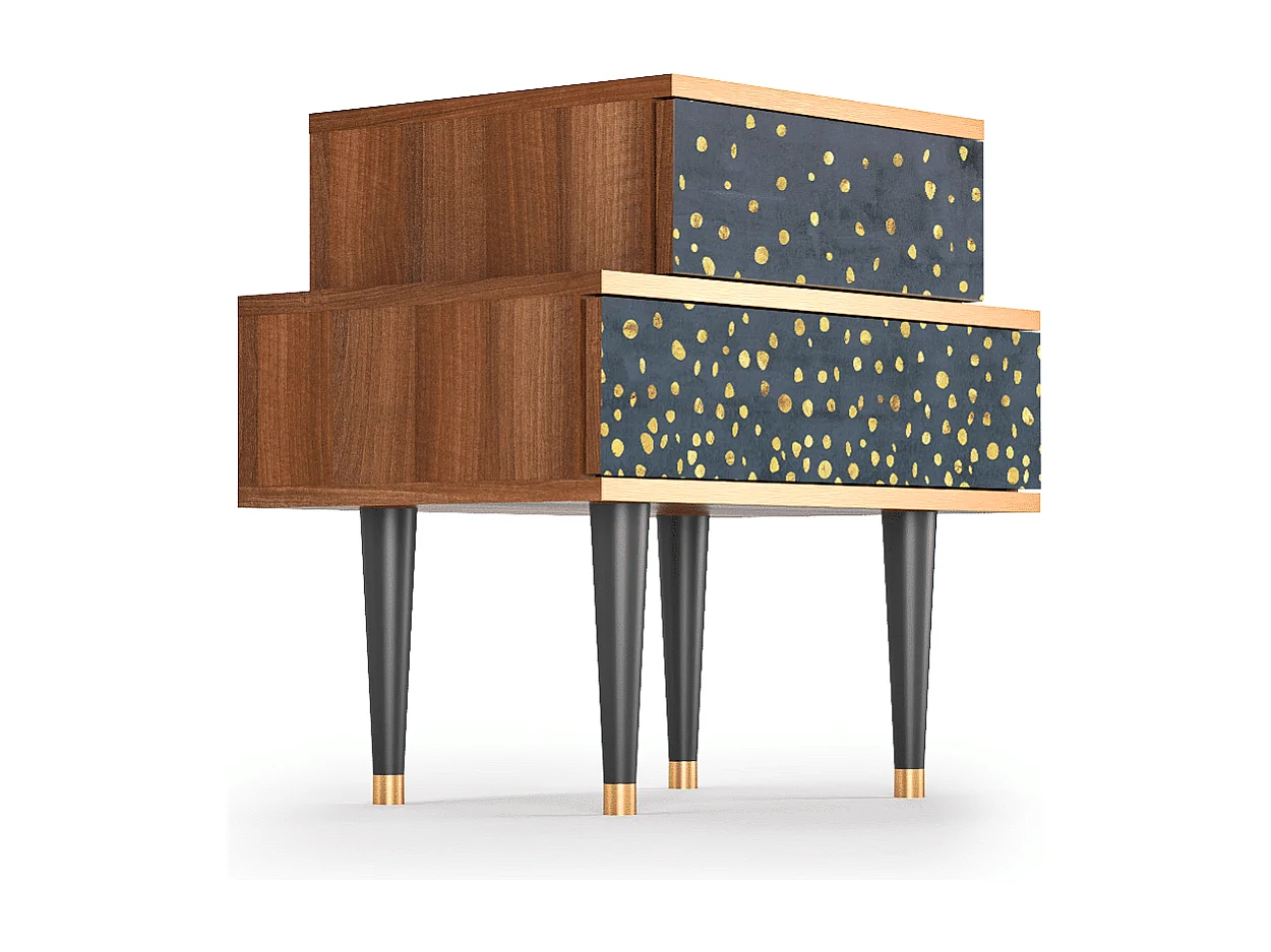 Table de nuit - 58х58х41 cm - NS1 - Foggy Lights, Noyer